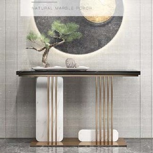 Tablette en marbre design nordique moderne, minimaliste et léger, luxe, pour <span class=keywords><strong>porte</strong></span>, véranda, entrée, couloir, salon, style européen - Product Image 2