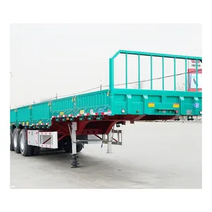 工厂销售车辆3轴40英尺12米12.5米40吨50吨侧壁自卸货物半卡车拖车