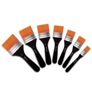 Pinceaux plats larges Pinceaux de peinture doux Pinceaux d'artisanat de tailles assorties Pinceaux en nylon pour toile à l'huile Aquarelle <span class=keywords><strong>Gesso</strong></span> - Product Image 1