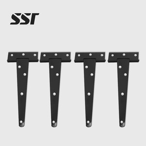 บานพับประตูแบบปรับได้ SSR Modern Heavy Duty รุ่น T-Shape ขยายได้ ทำจากสแตนเลส เหมาะสำหรับประตูไม้ รั้ว โรงรถ โรงเก็บของกลางแจ้ง แบบมีร่อง - Product Image 1