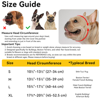 PETBUDDY Museau court respirant pour chien bouledogue