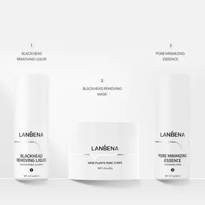 Lanbena tea tree VE pores softening tightening clearing blackhead removing liquid minimizing essence nose plants pore strips set