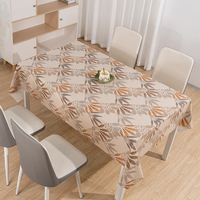 Rouleau de nappe en PVC imprimé feuille d'or soyeuse RNPT pour restaurant, housse de table rectangulaire anti-taches