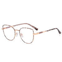 MS 81532 2024 nuevas mujeres TR90 + marco redondo fino de Metal óptico Anti-Luz Azul gafas brillantes diseño colorido logotipo personalizado