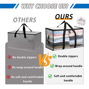 Durable Plastic PP Woven Fabric Foldable Classic Single Tier Heavy Duty Living Room <b>Storage</b> Bags for Bedding <b>Clothes</b> - Product Image 3