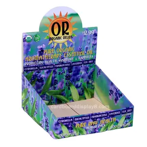 Wholesale Custom Cheap Small Cardboard Cosmetics Product Pdq Display Box Countertop Essential Oil Bottle Retail Display Rack Eco