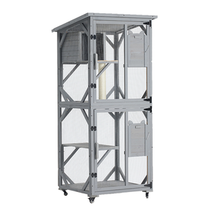 Luxury 4-Tier Pet Fence <strong>Cat</strong> House with Removable Floor Scratching Post Large Outdoor Enclosure with 4 Wheels for Catio Patio - Product Image 6