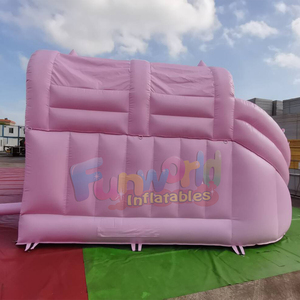 Castillo inflable rosa con tobogán y piscina de pelotas, combo para fiestas infantiles, castillo hinchable para exteriores - Product Image 4