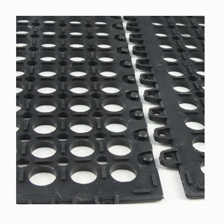 Holle Drainage Antislip Anti-Vermoeidheid 100% Nbr Gaten Rubber Oliebestendige Deurmat Voor Zware Werkplaats