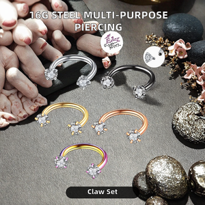 Bán buôn 10g thép không gỉ 316L piercing đồ trang sức lưỡi Nhẫn thời trang đồ trang sức cơ thể - Product Image 2