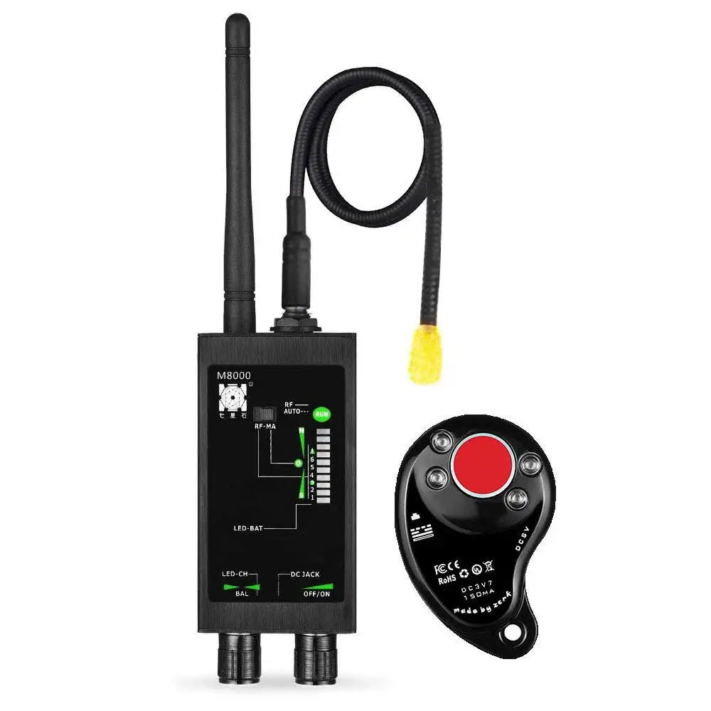 1-12Ghz Car Radio GSM Signal Camera Hidden RF Scanner Anti radar M8000 GPS Wireless Bug Detector