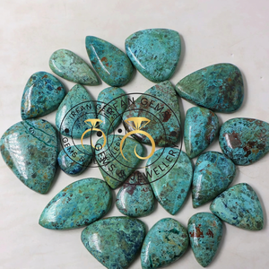 Lot de cabochons en chrysocolle 100% naturelle de qualité supérieure, disponible en gros à prix très avantageux, pour la fabrication de bijoux. - Product Image 3
