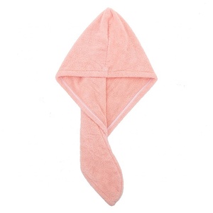 Serviette <span class=keywords><strong>turban</strong></span> à Double couche en tissu microfibre, couleur rose, pour séchage de cheveux et salon - Product Image 2