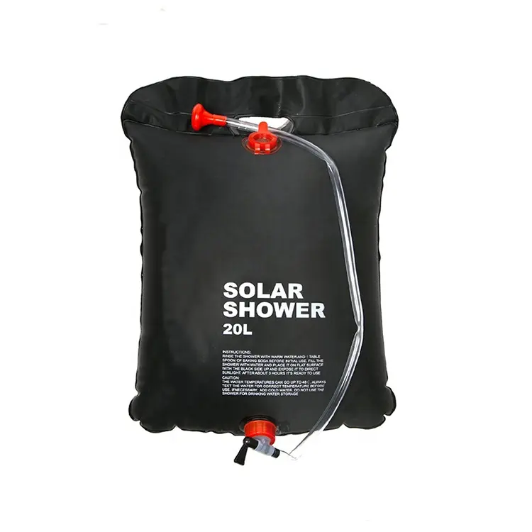 Camping Hiking Bath Ultralight 20L 5 Gallon PVC hanging heated emergency solar shower bag