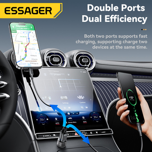 Cargador de Coche ESSAGER ES-CC23 de 36W con 2 Puertos USB-<span class=keywords><strong>A</strong></span> y Pantalla LED, Compatible con <span class=keywords><strong>iPhone</strong></span>, Cargador USB para Coche para Teléfonos Android con USB-C - Product Image 2
