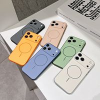 Coque de téléphone de luxe antichoc magnétique anti-chute pour iPhone 17 16 Pro Max 15 14 13 12, compatible charge sans fil, toucher soyeux, protection intégrale