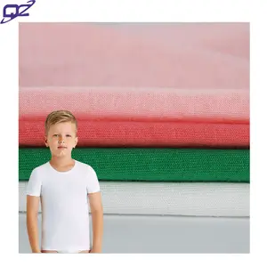 Camisa de algodão orgânica stretch, venda direta da fábrica, oem, respirável, malha de algodão, tecido estampado para crianças, roupas íntimas
