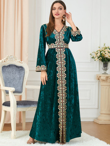 Da donna di alta qualità da donna a maniche lunghe <span class=keywords><strong>con</strong></span> <span class=keywords><strong>spacco</strong></span> etnico in raso di seta in abito frontale - Product Image 2