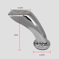 Pieds de canapé H:95mm utilisés comme pièces de rechange pour canapés, chaises ou armoires, pieds de meubles en métal chromé, forte capacité de charge