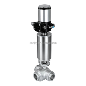 DONJOY Válvula de Bola Sanitaria de Acero Inoxidable 304 316 de 3 Vías Accionada Neumáticamente de 2 Pulgadas QF-3T-23 - Product Image 5