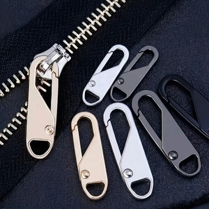 Tirette de <span class=keywords><strong>fermeture</strong></span> éclair à clipser en laiton antique, or et argent, pour trous petits et moyens, accessoires de kit de réparation et de remplacement en gros - Product Image 1