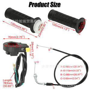 Conjunto de acelerador motorizado con interruptor de apagado en el manillar y cable de 90 cm para reparación de motocicletas - Product Image 3