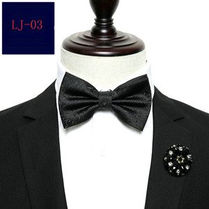 Corbata de Moño de Hilo de Poliéster Coreano de Moda Lista para Enviar, <span class=keywords><strong>Traje</strong></span> de Novio para Boda, Corbatas de Moño Plateadas Hechas a Mano para Hombres, Trajes de Esmoquin para Hombres - Product Image 3