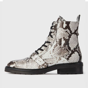 Stivaletti da donna <span class=keywords><strong>con</strong></span> tomaia in pelle di serpente stile Martin <span class=keywords><strong>con</strong></span> Design a cerniera Matel laterale in stile lusso - Product Image 1