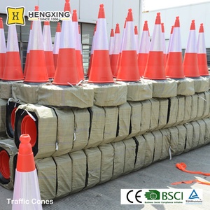 Cono di plastica bianco d'avvertimento stradale di sicurezza del PE Australia di alta riflessione 500MM per traffico - Product Image 4
