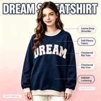Sweatshirt Fleece Oversize Drop Shoulder Wanita Pria Unisex Kasual dengan Cetakan Grafis Huruf DREAM Logo Kustom