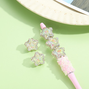 2025 nueva llegada diamantes de imitación estrella de cinco puntas cuentas de flores cuentas sueltas acrílicas para DIY pluma accesorios de cadena de teléfono - Product Image 4