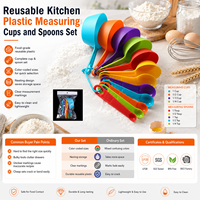 Ensemble de tasses et cuillères à mesurer en plastique réutilisables pour la cuisine, avec logo personnalisé, vente en gros, outils de pâtisserie