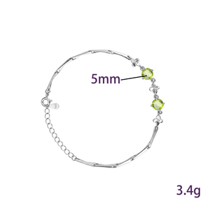 Pulsera de Trébol de Cuatro Hojas con Gemas de 4mm de Colores, Piedra Natural, Plata de Ley 925, Joyería para Mujer, Venta al Por Mayor - Product Image 6