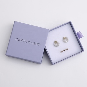 Custom Logo Sliding Jewelry Packaging <b>Box</b> High Quality Lilac Jewelry Drawer <b>Box</b> <b>Gift</b> Packaging for Ring <b>Earring</b> Necklace 9x9cm - Product Image 5