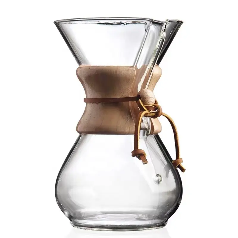 Service à café avec Double paroi isotherme en verre, acier inoxydable réutilisable, bouilloire faite à la main