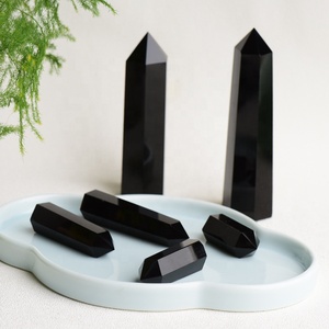 מגדל קריסטל אובסידיאן שחור טבעי לסיטונאות, למדיטציה, ריפוי, פנג שואי, טיפול בצ'אקרות רוחניות - Product Image 5