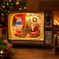 Lampe musicale TV, globe à neige, lanterne à eau, lumière LED, alimentée par piles, cadeaux pour décorations de Noël