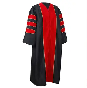 2022 Groothandel Unisex Deluxe Kleurrijke Doctoral Phd Graduatietoga Doctoral Graduation Gewaden Phd Graduatietoga Kap