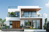 Villa préfabriquée de luxe moderne chinoise avec piscine, 280 m2 de surface habitable, 45 m2 de terrasse, résidence quatre chambres