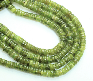 Cuentas de piedras preciosas con forma de neumático Heishi liso de vessonita Natural a precios asequibles con cuentas elegantes de neumático liso de 4 a 7mm para joyería - Product Image 6