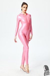 Combinaison en <span class=keywords><strong>latex</strong></span> pour <span class=keywords><strong>femme</strong></span> avec capuche intégrée - Product Image 2