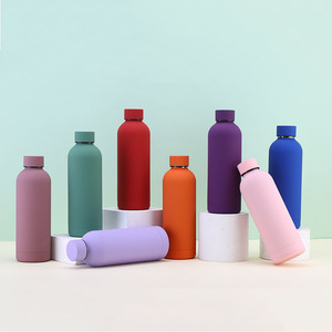 Botella de agua de doble pared de acero inoxidable, termo de pintura de goma, oferta - Product Image 5