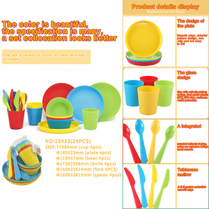 Set di Stoviglie per Bambini, <span class=keywords><strong>Piatti</strong></span> e Ciotole per Bambini, Set da 24 Pezzi - Product Image 2