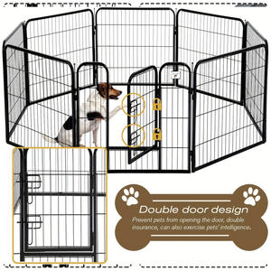 Köpek Oyun Parkı Taşınabilir Açık Hava Köpek Çiti, Büyük/Orta/Küçük Köpekler için Köpek Oyun Parkı, Kapılı Metal Bahçe Köpek Çitleri - Product Image 1