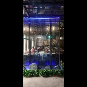<span class=keywords><strong>Fontaine</strong></span> <span class=keywords><strong>murale</strong></span> décorative de jardin en acier inoxydable avec cascade en verre trempé moderne et personnalisé pour hôtel - Product Image 3