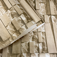 Papier peint rétro 3D à motifs de briques pour salon de coiffure restaurant fond papier peint de décoration murale