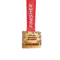 Médaille de marathon en métal décorative, plaquée or, en alliage de zinc moulé sous pression 3D, personnalisable sans MOQ, pour cadeaux souvenirs de fêtes et festivals