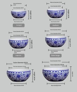 Jingdezhen Pot en porcelaine bleu blanc pot <span class=keywords><strong>de</strong></span> fleurs en céramique bol salon décoration avec Lotus herbe vert <span class=keywords><strong>porc</strong></span> - Product Image 6