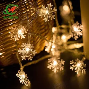 Schneeflocken LED-String-Lichter batteriebetriebene Märchenlichter für Weihnachtsdekoration und Feiertagsbeleuchtung