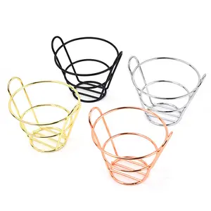 China Supplier in Stock Metal American Food Storage Fruit Basket Wire Chips Fries Baskets for Restaurant Bar
